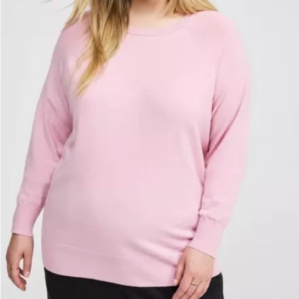 NWT Torrid Soft Pink Crew Neck Sweater - Picture 3 of 10